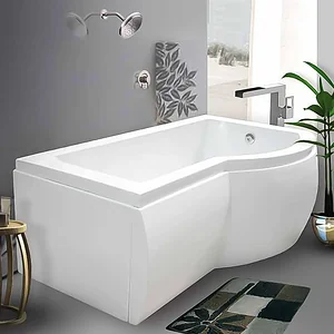 بانيو جاكوزى كندا يمين او شمال 170 × 90 سم نظام 2 موتور 8 جيت مياه و 16 جيت هواء كروم بالطابق والفايظ والجوانب والشاسيه من الطيب