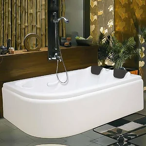 El Tib Hawaii Jacuzzi Bathtub 180 × 120 cm, 2-Motor System (8 Water Jets & 16 Air Jets), with Waste, Panels & Frame, Chrome