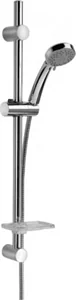 Duravit XX0680003E10 Shower Rail Set, 3-Spray, 70 cm Column, 11.5 cm Head, 160 cm Anti-Twist Hose, Soap Dish and Fixing Set, Chrome