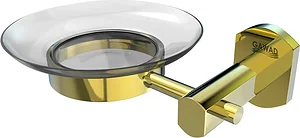 Gawad Verona Gold VER 10011 PVG Bathroom Soap Dish, Brass with Glass Dish, Gold