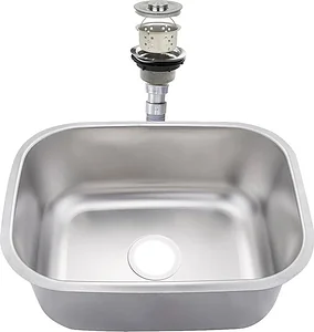 حوض مطبخ استانلس كور ايجي K 530 كروم 53 × 43 سم سمك 0.8 مم بمجموعة الصرف 3 بوصة