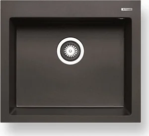 حوض مطبخ جرانيت استروس 1B IS كود 070223901 مقاس 50 × 40 سم بعمق 20 سم بالصرف مقاس 3 بوصة اللون جراى منتج مستورد يونانى من بيراميس