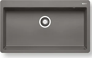 Pyramids Astros 1B FM Granite Kitchen Sink, Code 070227801, 86 × 50 cm, Depth 20 cm, with 3 inch Drain, Grey