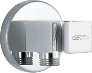 Global Standard A 3310 CP Square Brass Concealed Outlet Elbow with Shower Holder 1/2 × 1/2 inch, Chrome