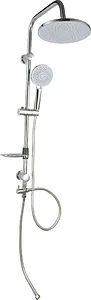 Global Standard Almeria GSS 3402 - 1 CP 2 × 1 Shower Column, 3-Function Shower Head, 150 cm Thermal Hose, Chrome