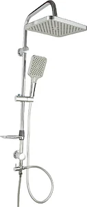 Global Standard Miral GSS 3427 - 1 CP 2 × 1 Shower Column, 2-Function Head and 150 cm Anti-Twist Thermal Hose, Chrome