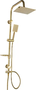 Global Standard Valencia GSS 3426 - 1 GP 2 × 1 Shower Column, Gold, 170 cm Thermal Hose and Stainless Steel Head