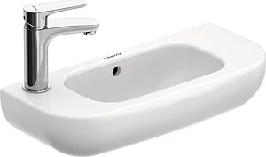 Duravit D-Code Wall-Hung Basin, 50 cm, Left Side, Pergamon