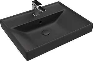 Villeroy & Boch Venticello Vanity Basin, Matte Black, 63.5 cm with Fixing Set