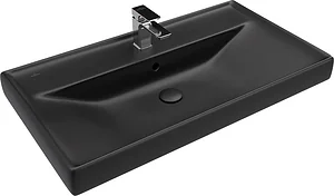 Villeroy & Boch Venticello Vanity Basin, Matte Black, 85 cm with Fixing Set