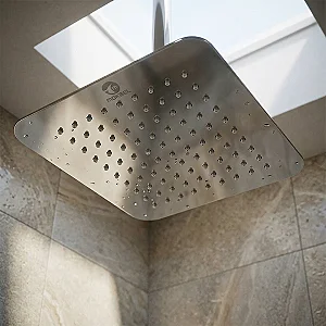 طاسة دش استانلس مقبل 1J78A كروم لامع 20 × 20 سم مربعة