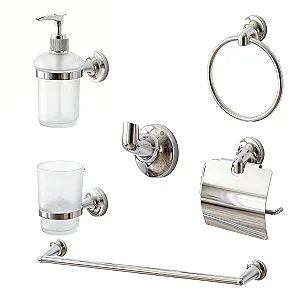 طقم اكسسوارات دريم DR 3200 C كروم لامع بديسبنسر صابون