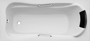 Duravit Jamaica Bathtub 800058 170 × 80 × 39 cm with Pillow and Handle, Front Panel + 2 Side Panels, Pergamon
