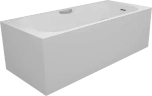 Sanipure Garda 0010035 One-Piece Bathtub with Handles, 150 × 75 cm, Silver