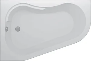 Sanipure Look 0010040 Left Hand Bathtub 150 × 100 cm, Circular Side Panel and Frame, White