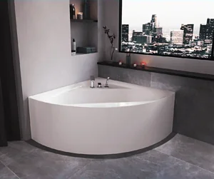 Sanipure Como 00100380021 Jacuzzi Bathtub with Side Panel One Piece 1 System 115 × 115 cm — Black (00100380821)