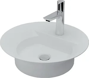 Sanipure Mago Countertop Basin 0016008 without Overflow with Mixer Hole 42.2 × 42.2 cm — Grey (001600805)