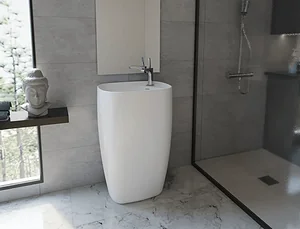 Sanipure Gardner Floor Basin 0016000 with Overflow 90 × 57 × 44 cm, Color: Elm (001600035)