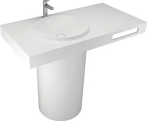 Sanipure Tondo Floor-Standing Basin 0016033 Size 90 × 115 × 60 cm without Overflow with 30 cm Towel Holder — Grey (001603305)