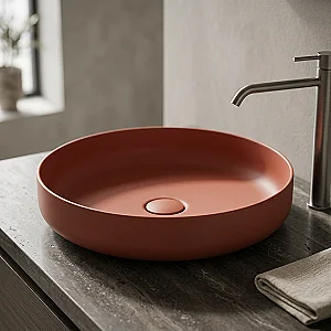 Duravit Vitrium Round Basin for Horizontal Surface 46 cm, Matte Cinnamon