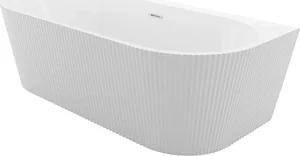 Sanipure Float Jacuzzi Bathtub 00101230031 Matte White Interior, One Piece with Side, 2 Systems, 170 × 80 cm — Matte Black Marble (00101234031)
