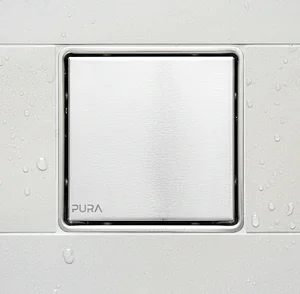 غطاء بيبه بيورا FDS-61-15C كروم لامع 15 × 15 سم استانلس ستيل 304 سُمك 1 مللي وجه استانلس ووجه لتركيب سيراميك