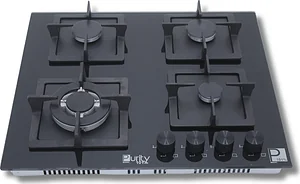 HPT606G - مسطح اسود زجاجى بلت ان 4 عين تركى حوامل زهرغاز 60سم
