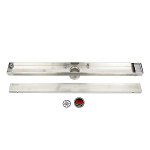 مجرى شاور استانلس جينيس G-005-BR-60C كروم 60 سم بوجهين عرض 5.5 سم سُمك 2 مللي بطابق عدم رجوع مياه وحشرات وروائح