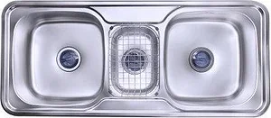 Purity HS110D 2.5 Bowl Stainless Steel Kitchen Sink 110 × 48 cm, 3 Drains + 1 Grid