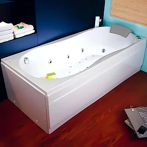بانيو دالاس جاكوزي 180 × 80 بالجانب الأمامي + جانب صغير شمال صرف يمين 2 نظام أبيض دالاس أبيض