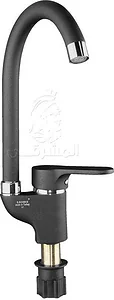 خلاط مطبخ & حوض بيرا اللون كروم × أسود قنطرة عالية متحركة اللون كروم مستورد صنع فى تركيا من ايبوميكس
