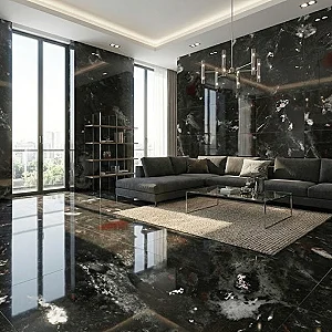 بورسلين ارضيات وحوائط ريجينسي 600148 بلاك فرز ثاني 60 × 120 سم لامع