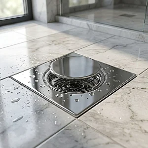 غطاء بيبه بيورا DC-20-F كروم لامع 20 × 20 سم