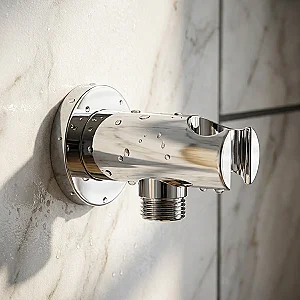 Lugano LG-CYL-520 C Concealed Outlet Elbow, Polished Chrome, Circular with Plate and Shower Holder