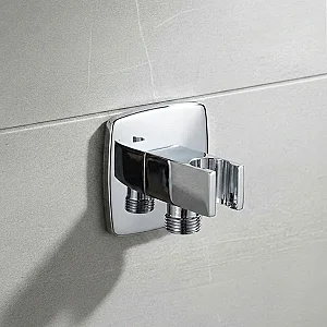 Lugano LG-CUB-110 C Square Concealed Outlet Elbow with Cover & Center Shower Holder, Glossy Chrome