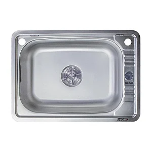 TS Stainless Steel Sink 48.5 × 68 cm, 3 Holes, 1.25 mm, without Waste, Matte