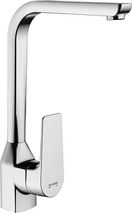 Genebre Coral 64201324566 Pillar Kitchen Mixer, Glossy Chrome, 31 cm, Swivel Spout, Made in Spain