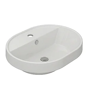 Sanipure Venus Above-Counter Basin, White, 60 cm with Fixing Set