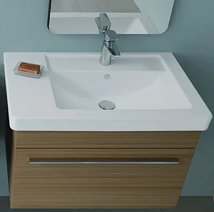 Icarus 75 Basin with Overflow and Right Mixer Hole for Vanity Unit, White