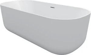 Bali One-Piece Bathtub with Side Panel, 170 × 80 cm, White