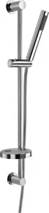 Duravit XX0680002E10 Shower Column Set: 70 cm Rail, 1-Function Head, 160 cm Anti-Twist Hose, Soap Dish