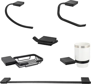 طقم اكسسوارات دريم DR 3000 B اسود استانلس ستيل عدد 6 قطع