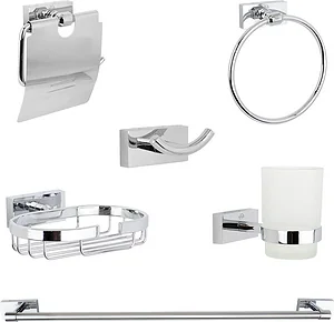 طقم اكسسوارات دريم DR-4500C كروم لامع استانلس ستيل 6 قطع