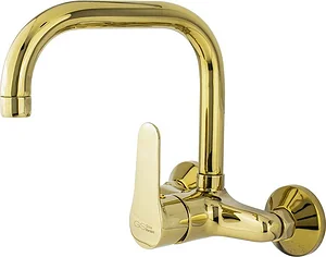 Global Standard Mira Plus GSL 1045 GP Wall-Mounted Kitchen Mixer, High Spout, Gold
