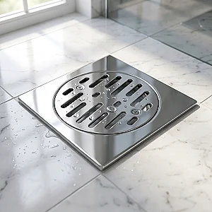 Genebre Square Shower Drain Cover 21009, 15 × 15 cm, Stainless Steel (Spanish Import)