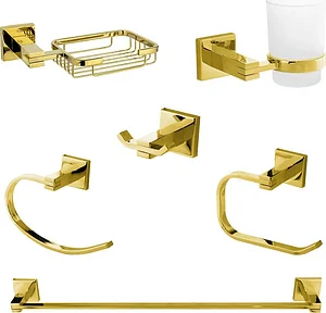 طقم اكسسوارات دريم DR 6600 G ذهبي استانلس ستيل عدد 6 قطع