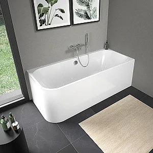 Duravit Happy D.2 One-Piece Bathtub, 180 × 80 cm, Right Corner Panel, White