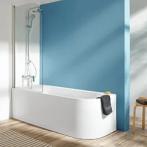 Duravit Santorini Seamless One-Piece Bathtub with Panel, 170 × 70 cm, Left, White