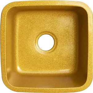حوض مطبخ جرانيت هاي ستون HI 301 GOS ذهبي استريس 45 × 45 سم فتحة الصرف 3 بوصة