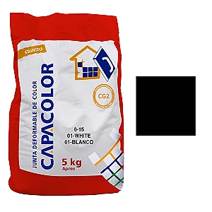 CAPACOLOR 0-15 E5K Grout for Ceramic & Porcelain, 23 Negro - Black, Made in Spain